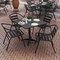 Flash Furniture Lila 31.5in Black Square Aluminum Indoor-Outdoor Table Set with 4 Black Slat Back Chairs TLH-ALUM-32SQ-017BK4-GG - alternate 4